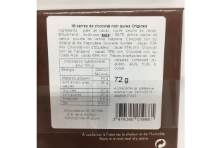 Coffret Carré de chocolats "Pures Origines "