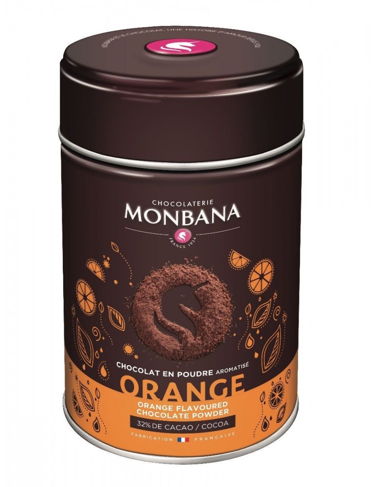 Chocolat en poudre aromatisé Orange en boîte de 250g