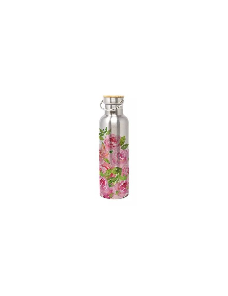 Bouteille inox double paroi isotherme 750 ml Grosses roses