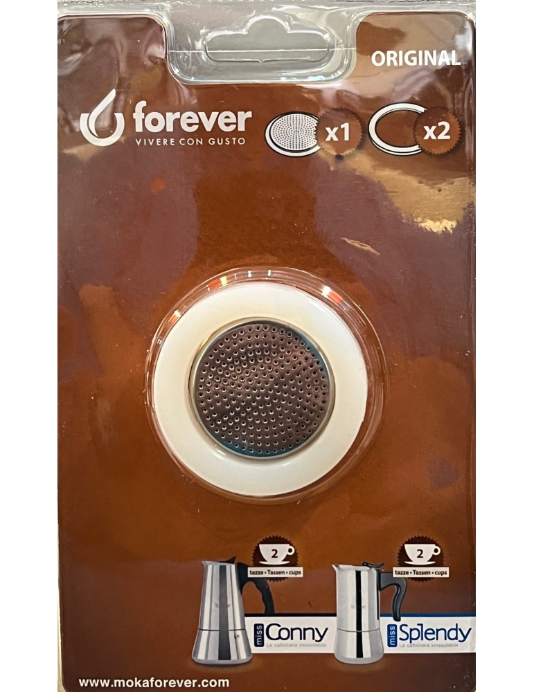 Joint pour cafetière italienne Forever inox 2 tasses (2 joints + 1 filtre  inox)