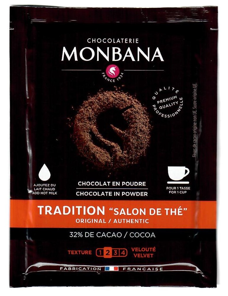 Chocolat en poudre Tradition de Monbana - sachet de 25 gr