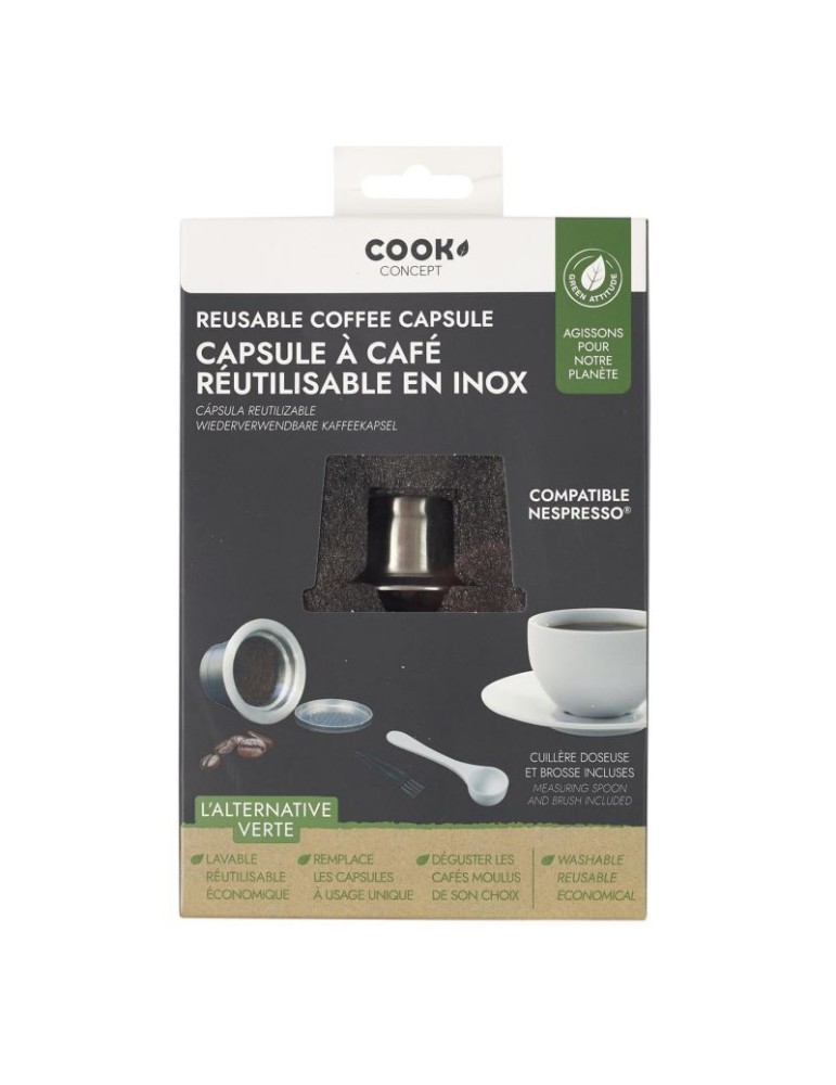 Capsule nespresso réutilisable à l'infini 100% inox par Cafecolo